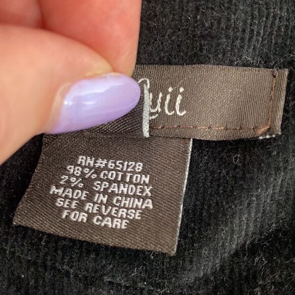 ❤️Last Chance Luii black cotton blend corduroy contrast blazer jacket size L - Picture 5 of 8